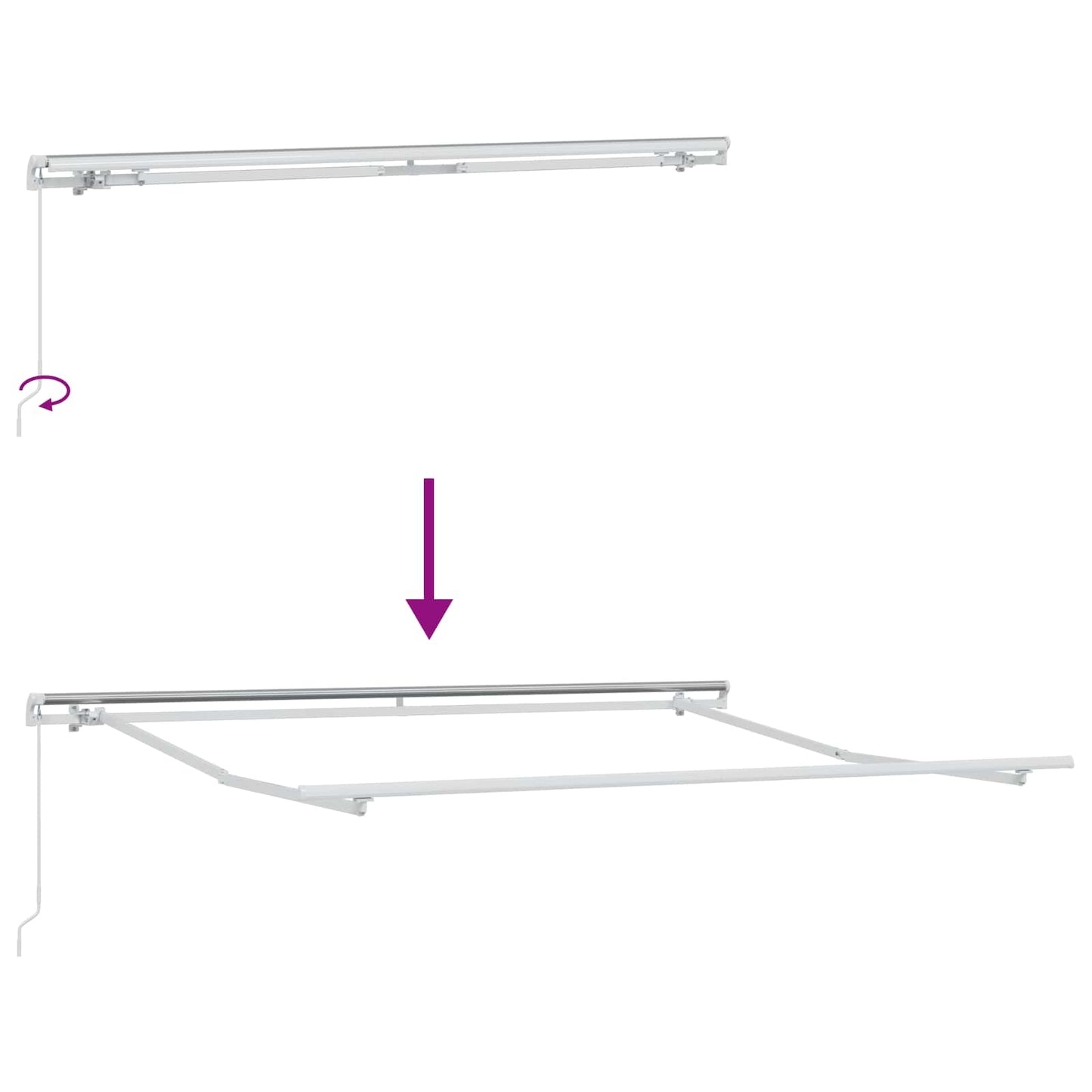Ausziehbare Markise Taupe 600 x 300 cm Polyester und Aluminium
