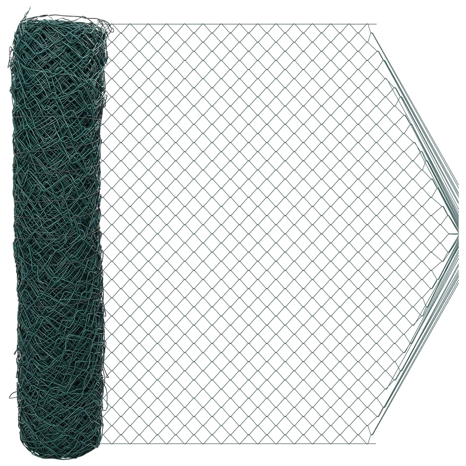 Kettenzaun 2 x 10 m Stahl Grün