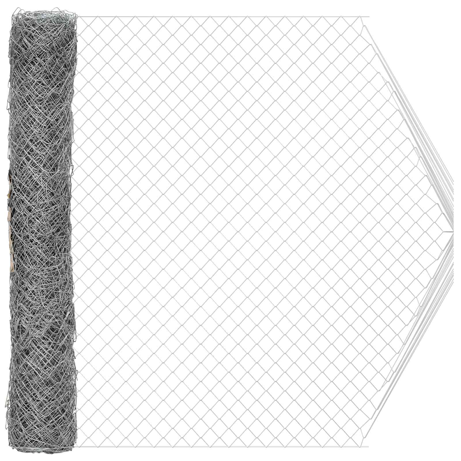 Maschendrahtzaun 2 x 20 m Glas Verzinkt