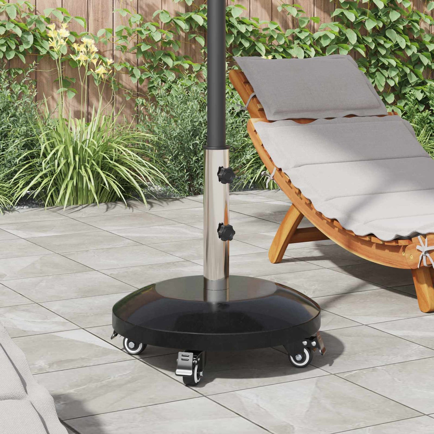 Granitsockel mit Rollen für 40-50 mm Pfosten 29 kg Schwarz