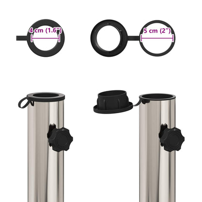 Parasol Fußrohr 0.63 kg Natürlicher Edelstahl Edelstahl