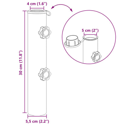 Parasol Fußrohr 0.63 kg Natürlicher Edelstahl Edelstahl