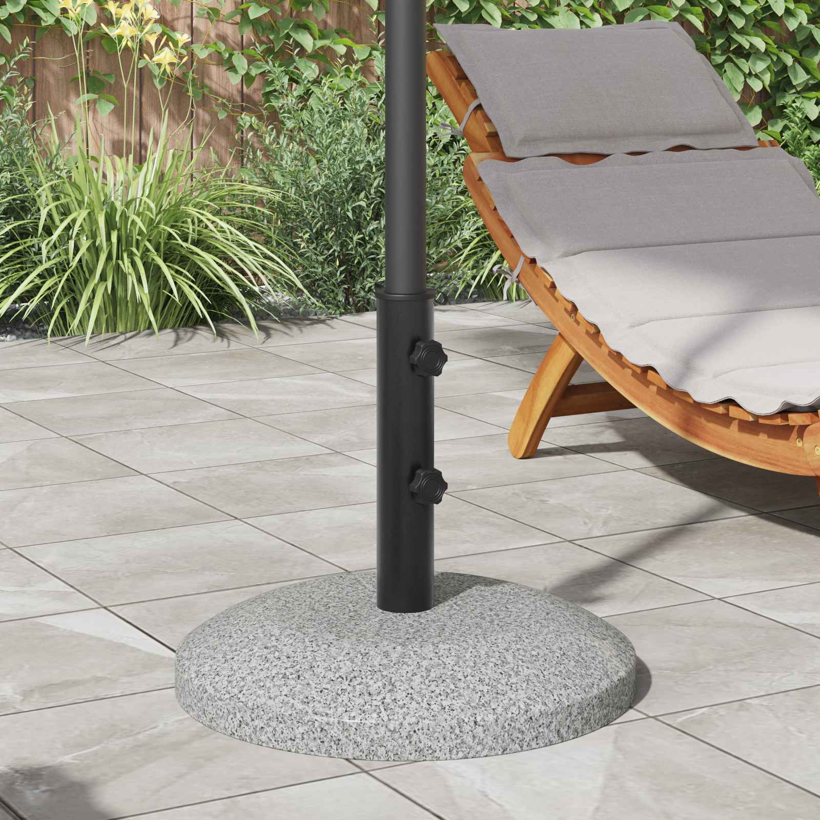 Parasol Fußrohr 0.6 kg Schwarz Eisen for 40-50 mm Pole