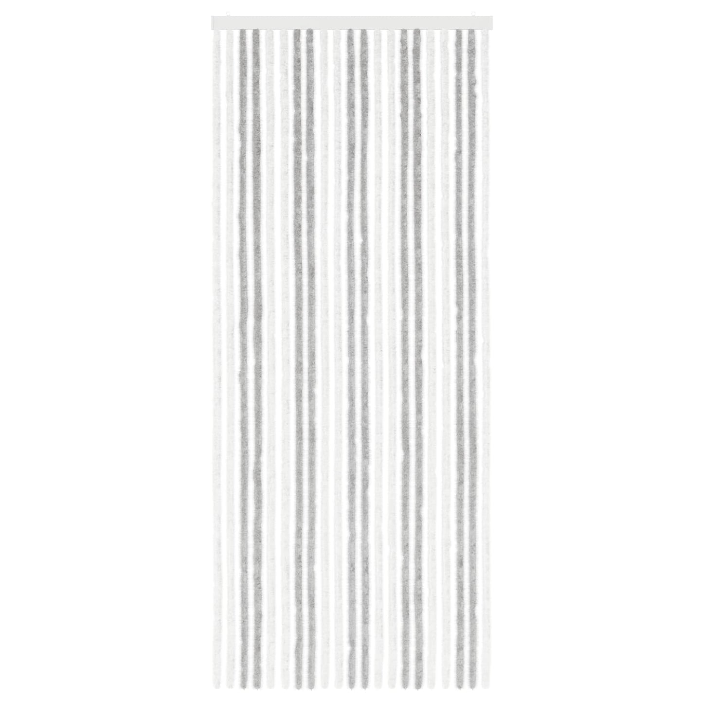 Insektenschutzvorhang Chenille Hellgrau und Weiß 90 x 220 cm