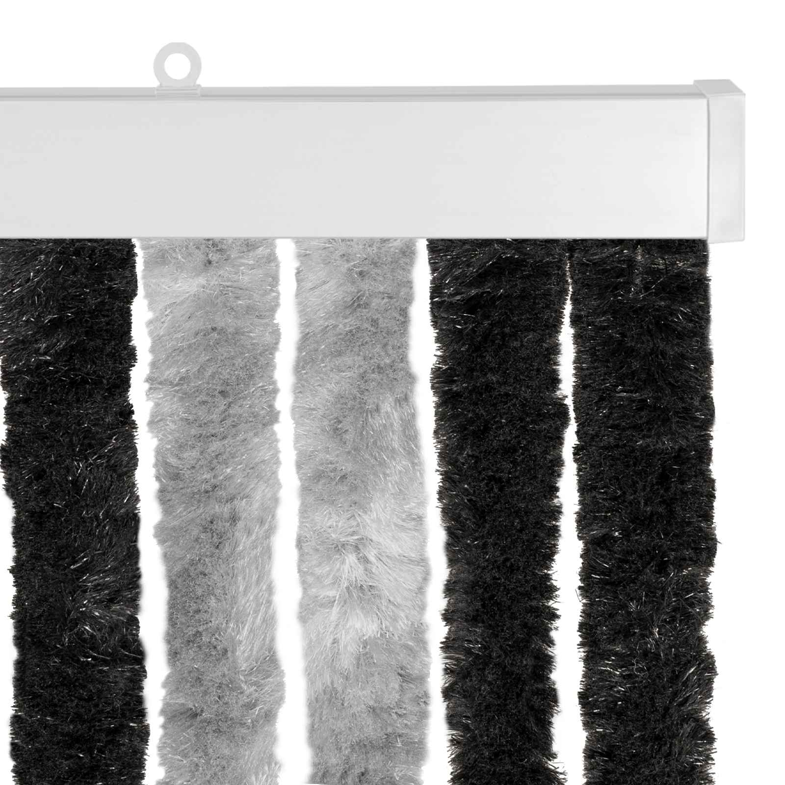 Insektenschutzvorhang Chenille Grau und Schwarz 56 x 200 cm