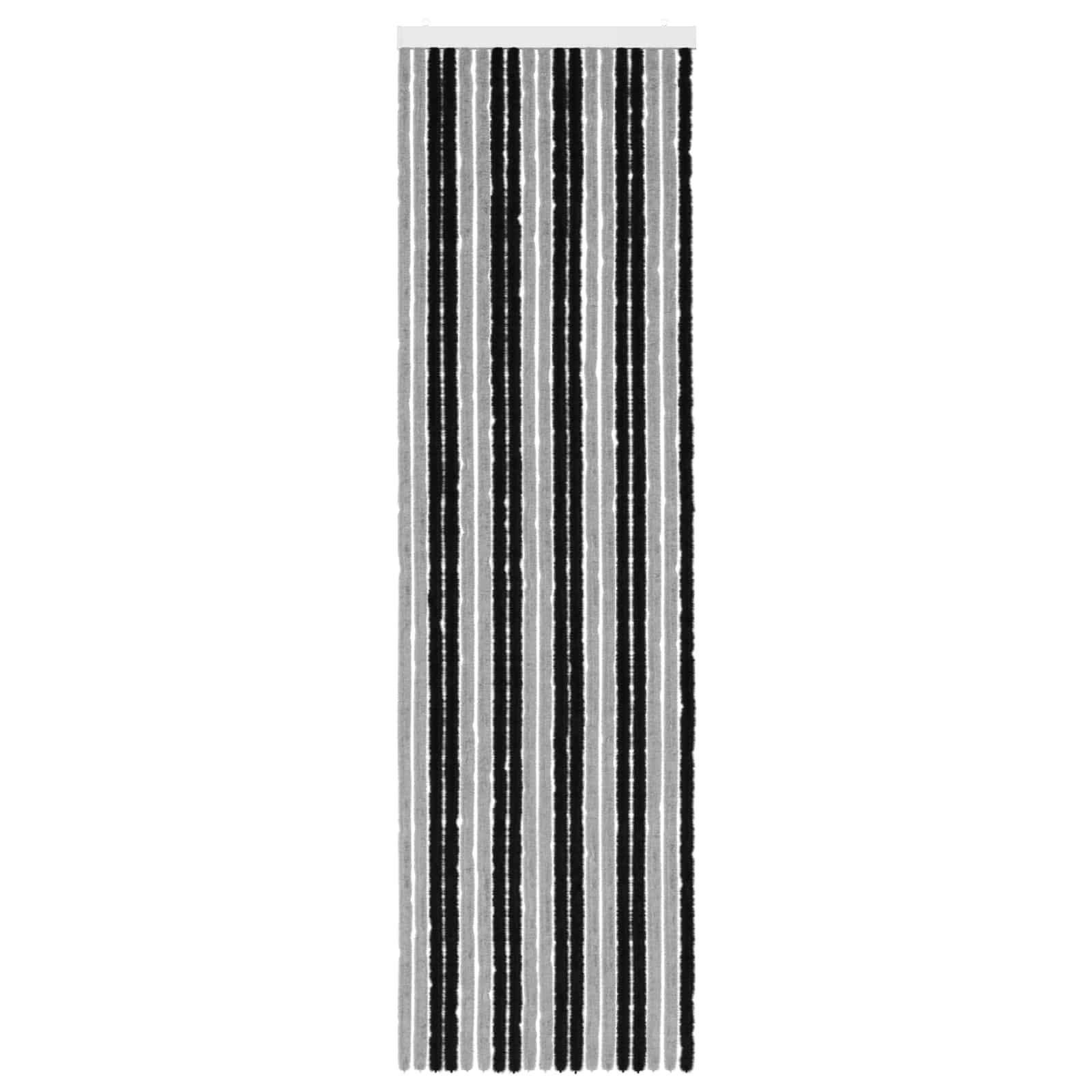 Insektenschutzvorhang Chenille Grau und Schwarz 56 x 200 cm