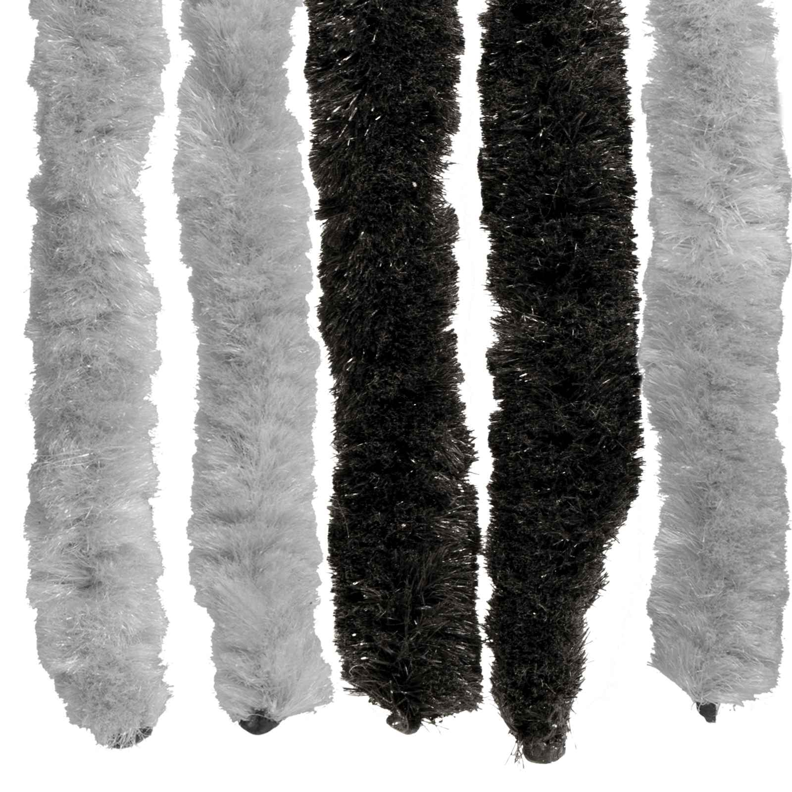 Insektenschutzvorhang Chenille Grau und Schwarz 90 x 200 cm