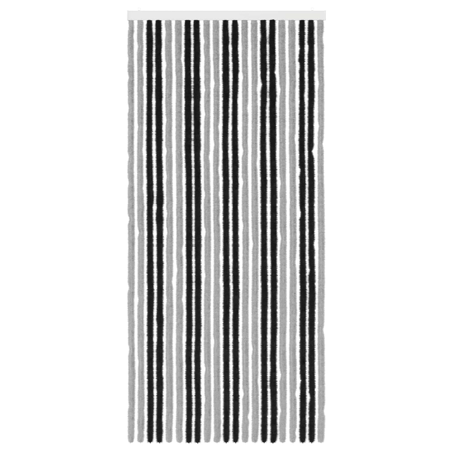 Insektenschutzvorhang Chenille Grau und Schwarz 90 x 200 cm