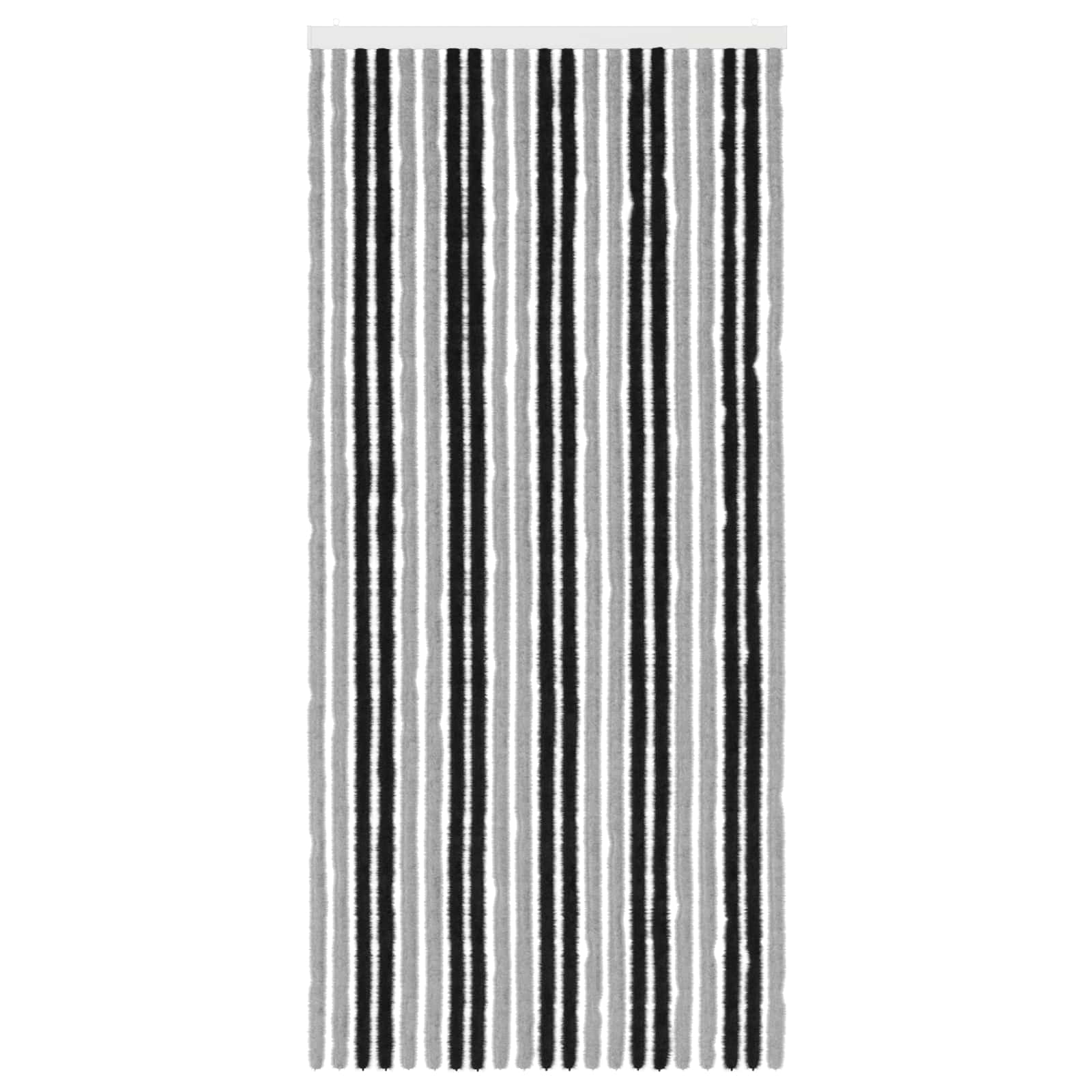 Insektenschutzvorhang Chenille Grau und Schwarz 90 x 200 cm
