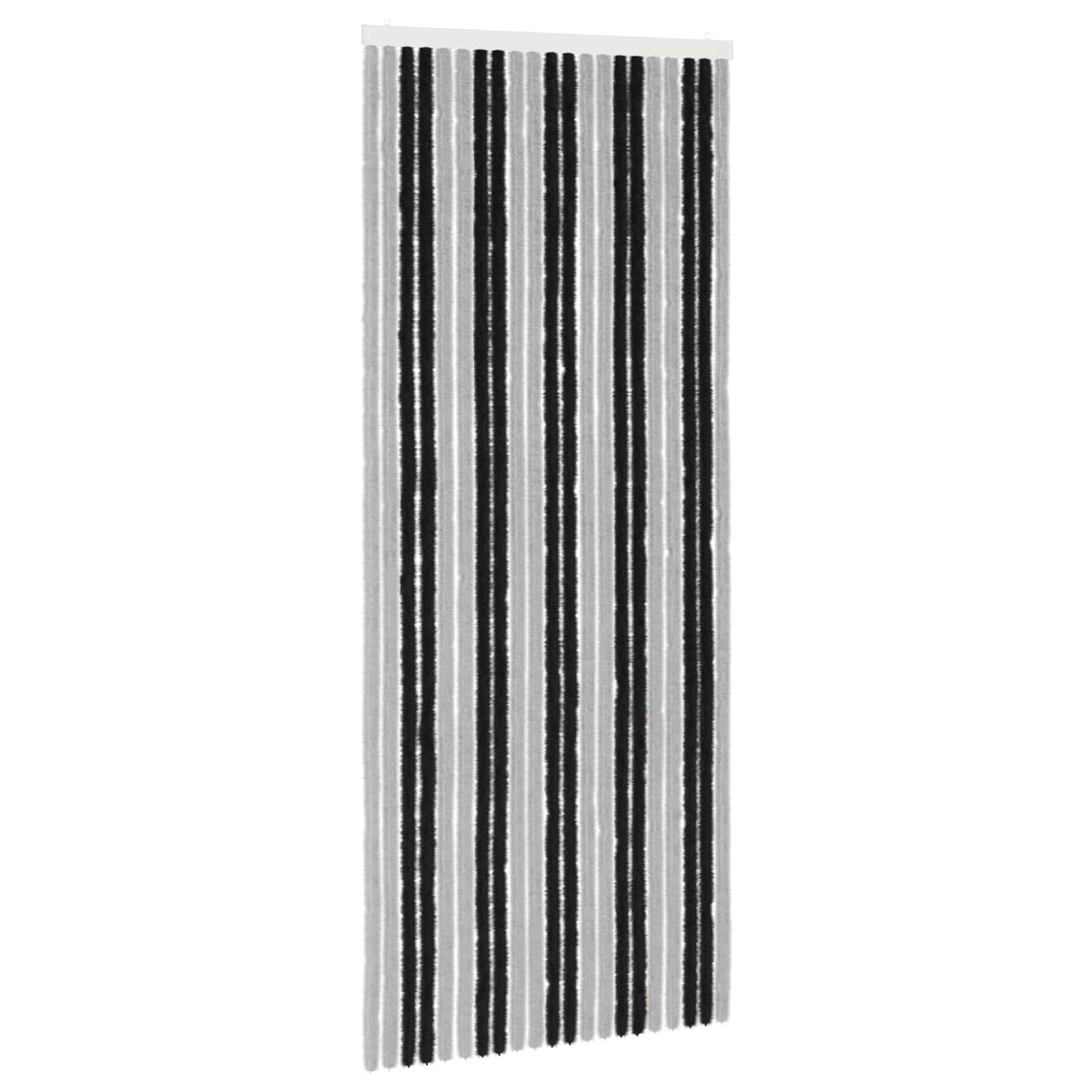 Insektenschutzvorhang Chenille Grau und Schwarz 90 x 220 cm