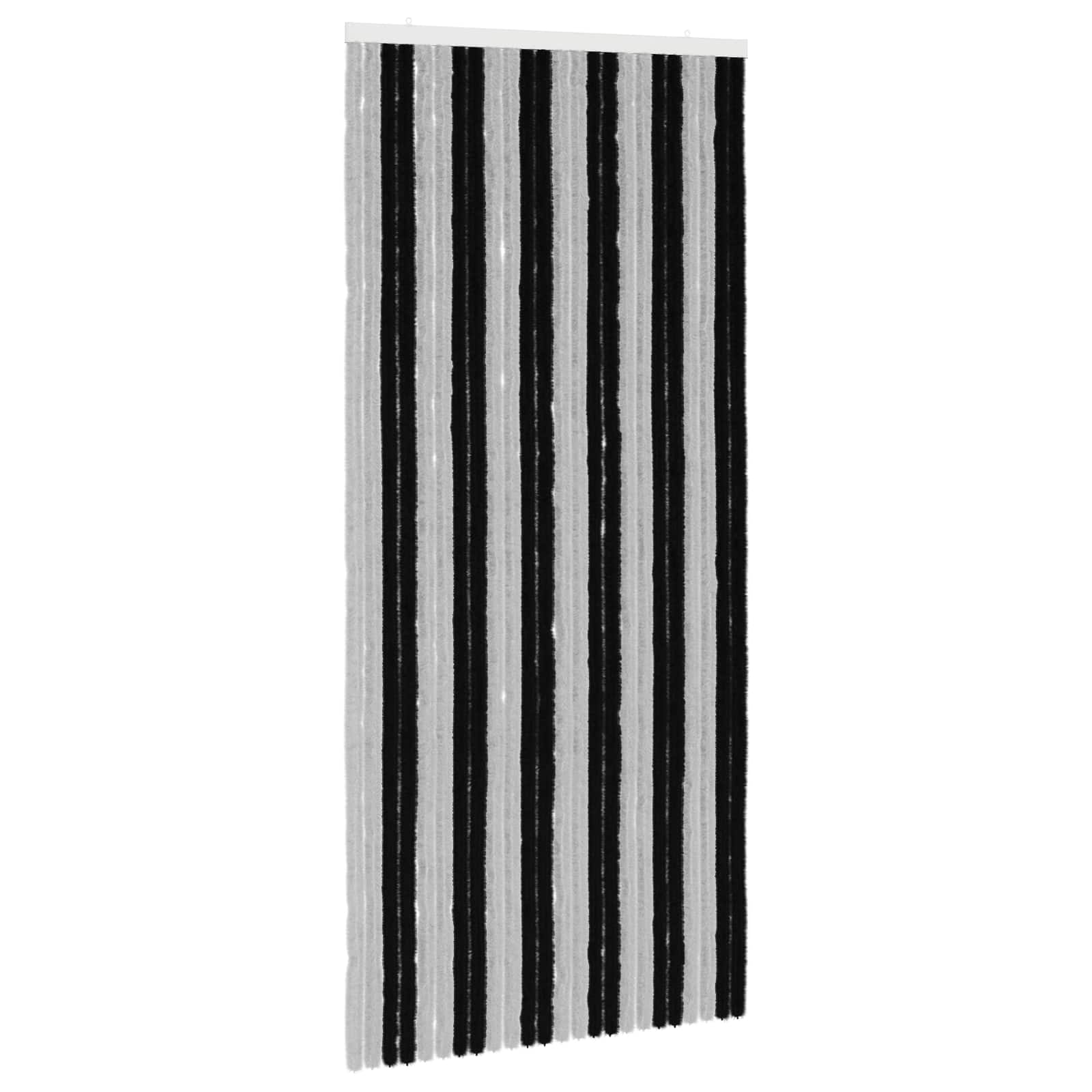 Insektenschutzvorhang Chenille Grau und Schwarz 100 x 220 cm