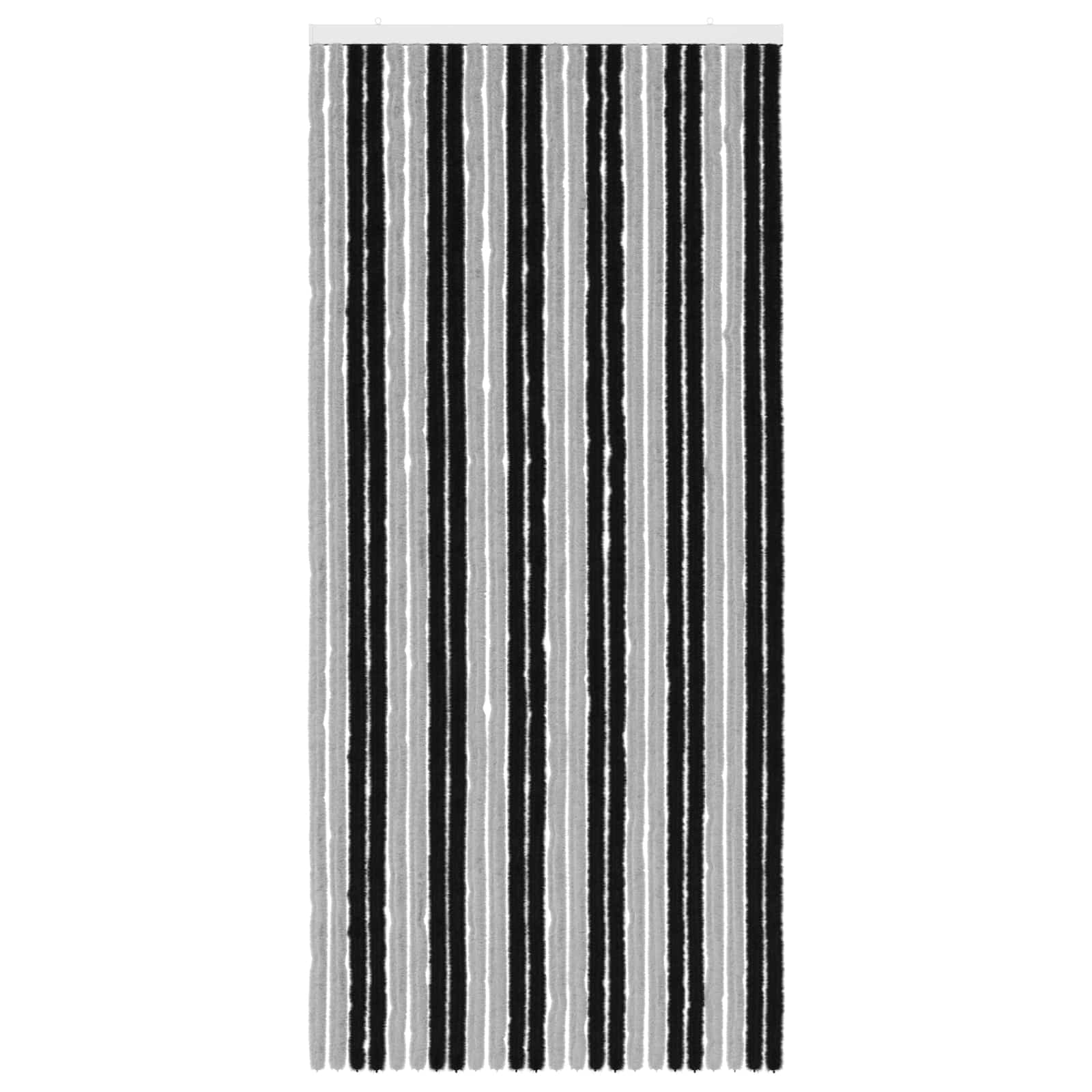 Insektenschutzvorhang Chenille Grau und Schwarz 100 x 220 cm