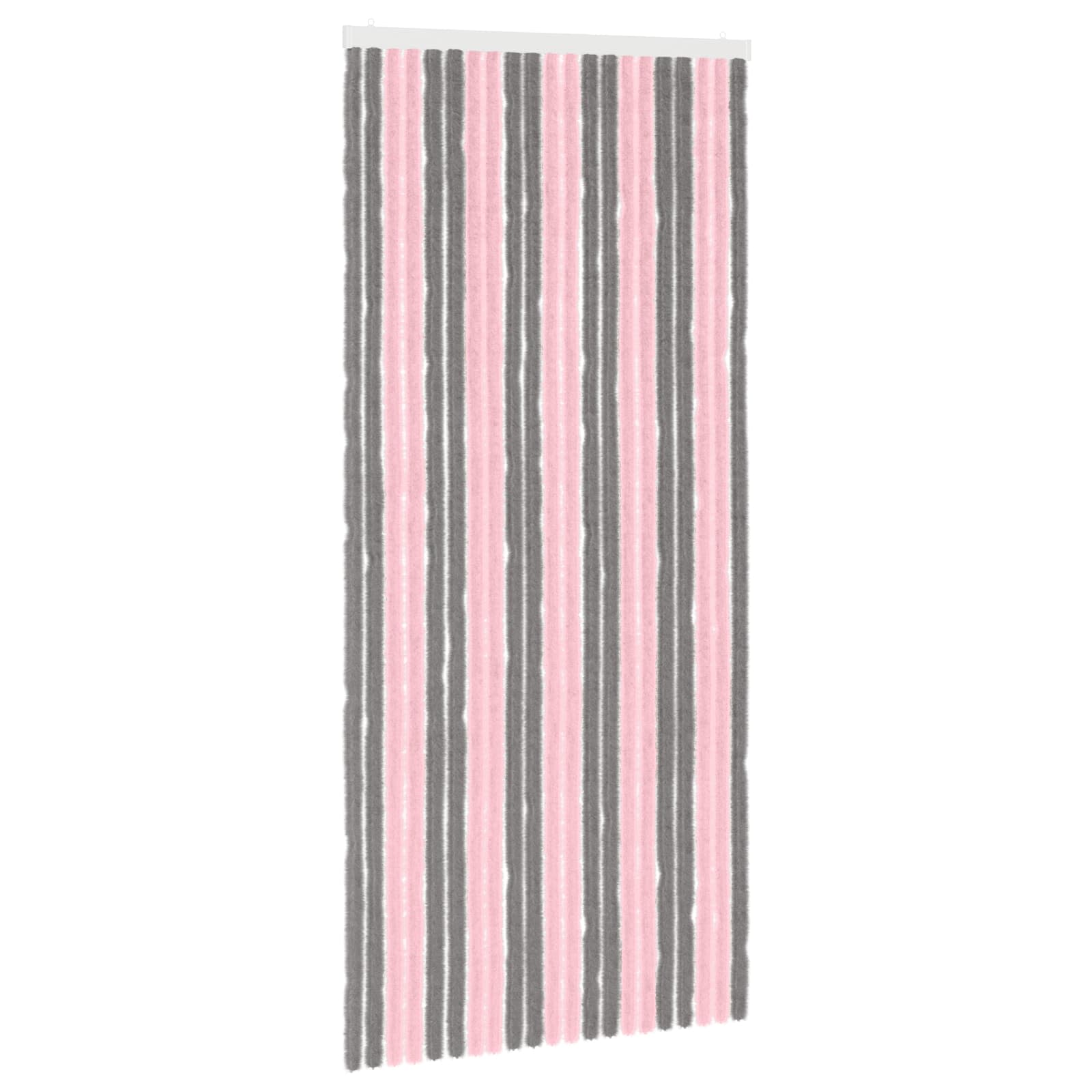 Insektenschutzvorhang Chenille Silber Grau und Rosa 90 x 200 cm