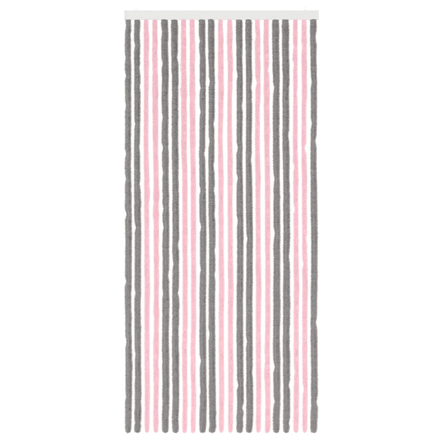 Insektenschutzvorhang Chenille Silber Grau und Rosa 90 x 200 cm