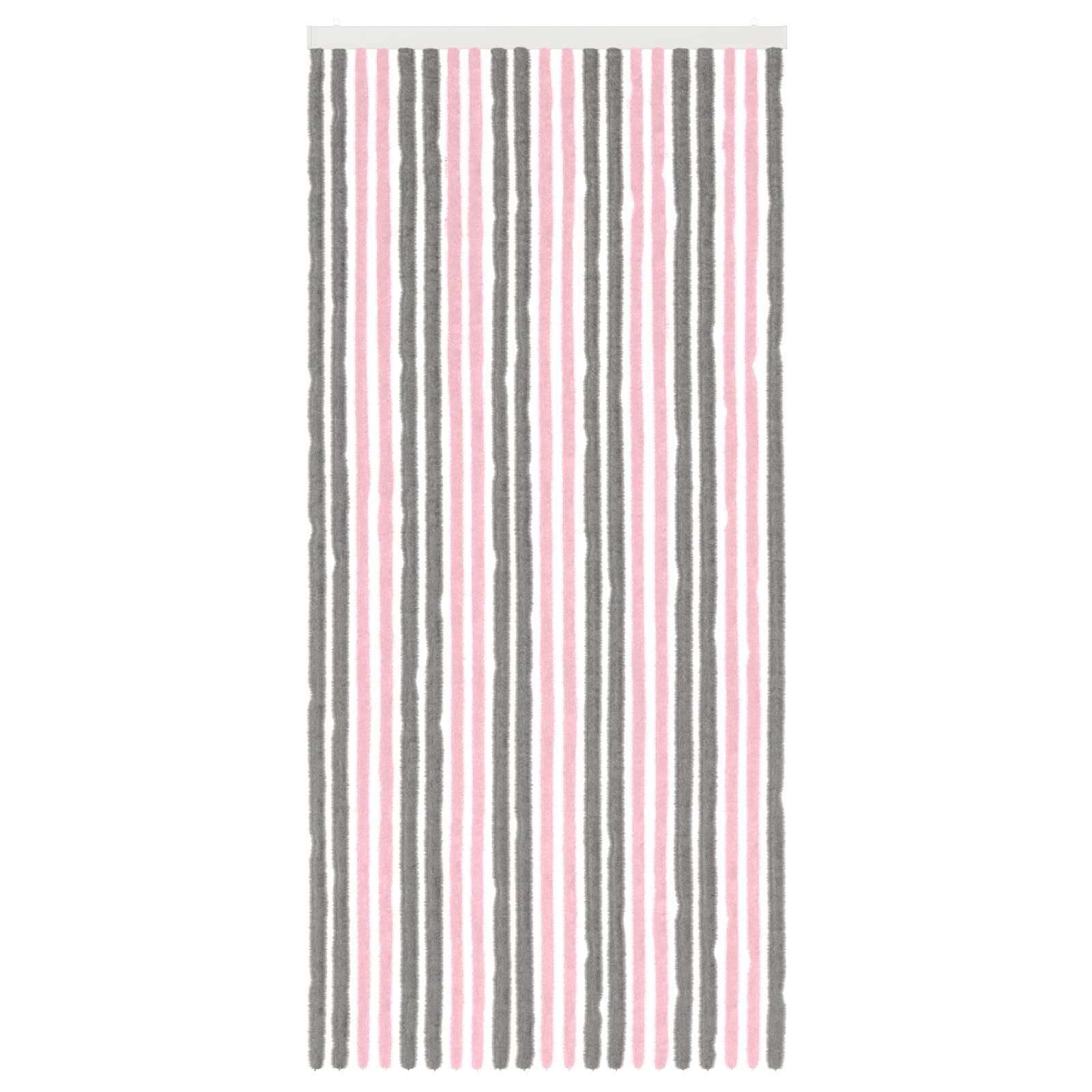 Insektenschutzvorhang Chenille Silber Grau und Rosa 90 x 200 cm