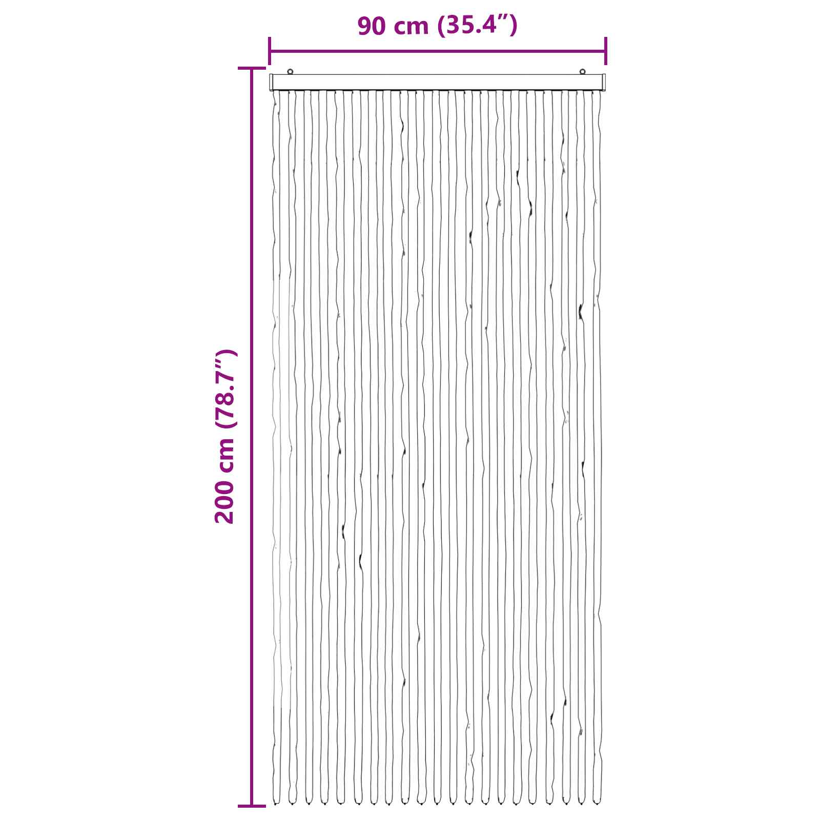 Insektenschutzvorhang Chenille Silber Grau und Rosa 90 x 200 cm