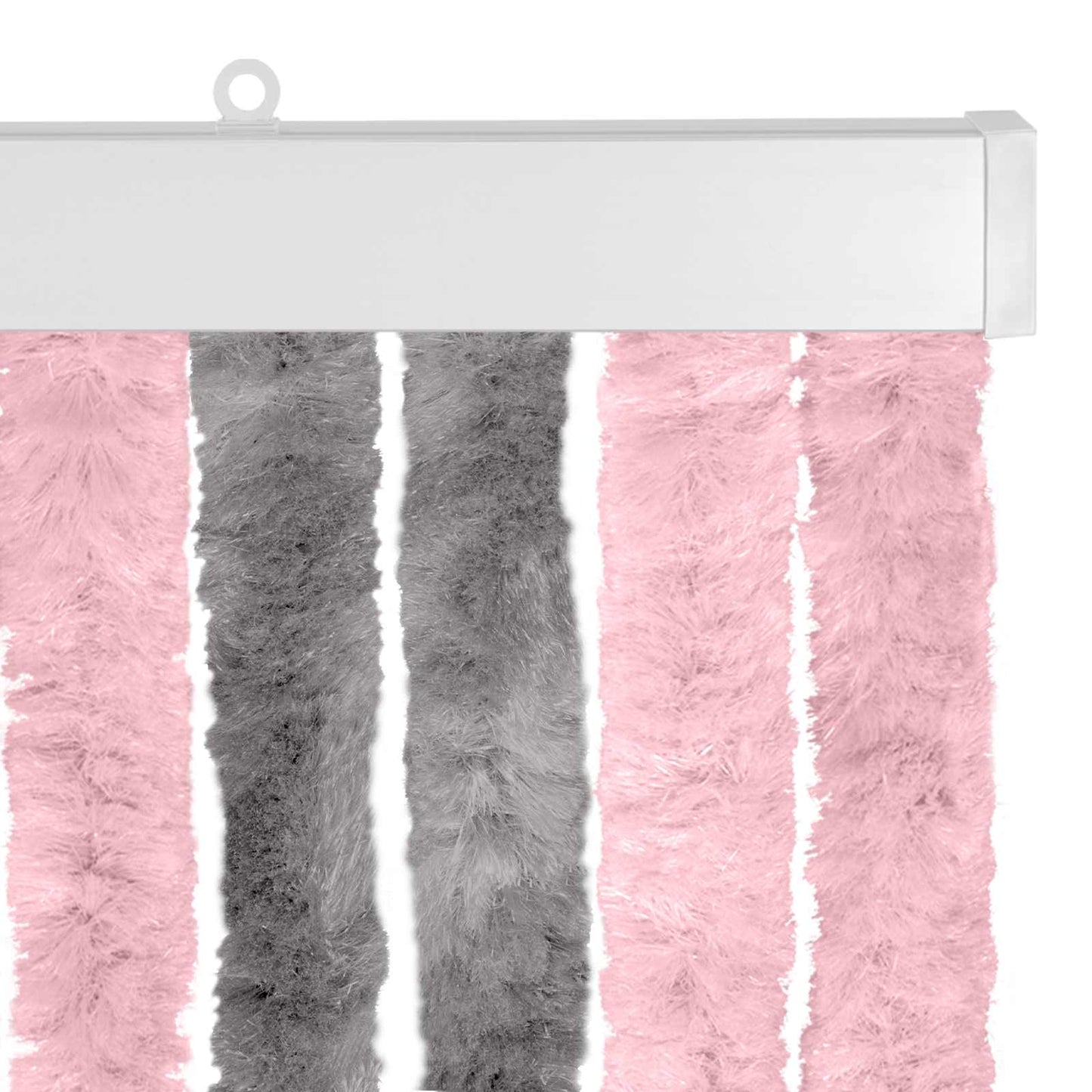 Insektenschutzvorhang Chenille Silber Grau und Rosa 90 x 220 cm