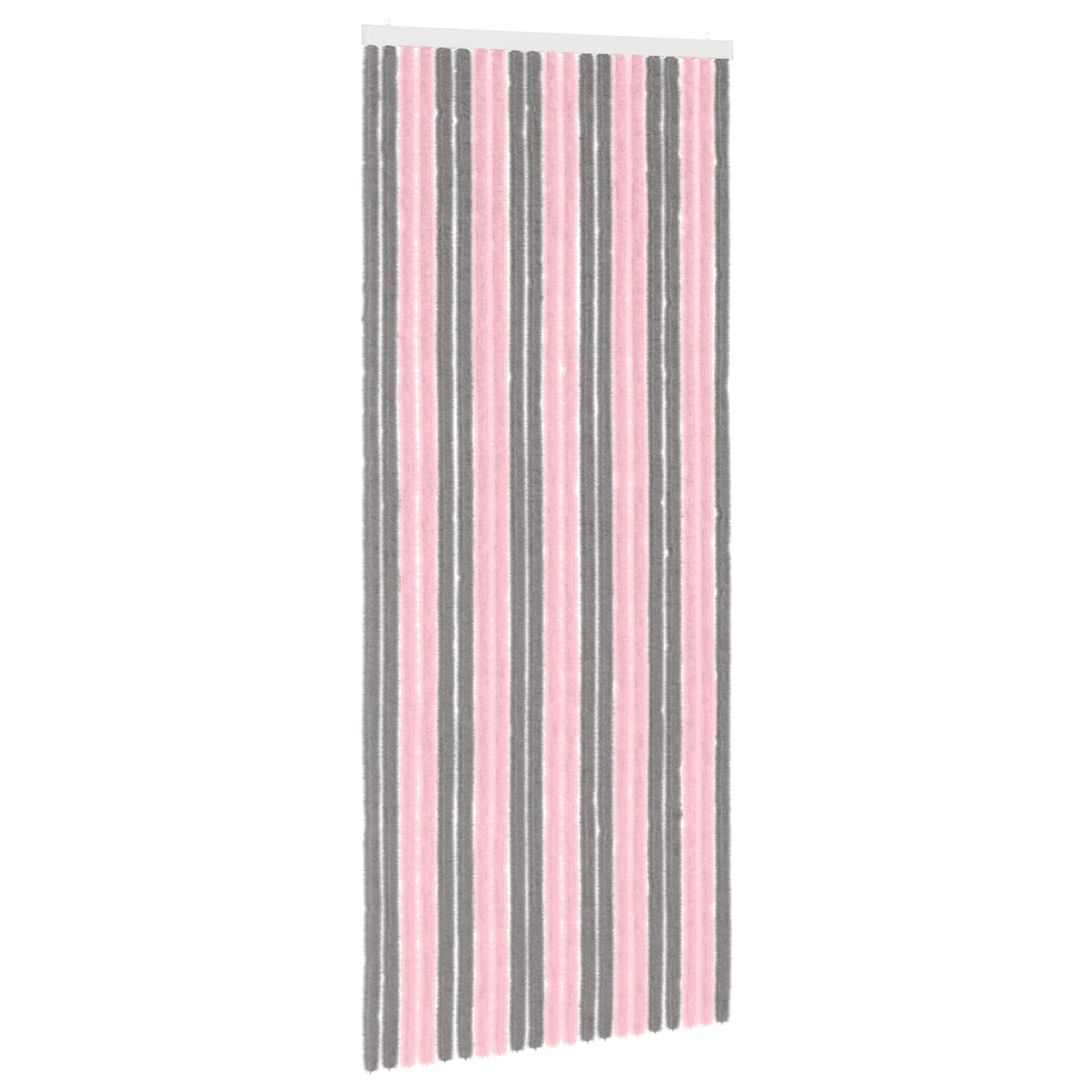 Insektenschutzvorhang Chenille Silber Grau und Rosa 90 x 220 cm