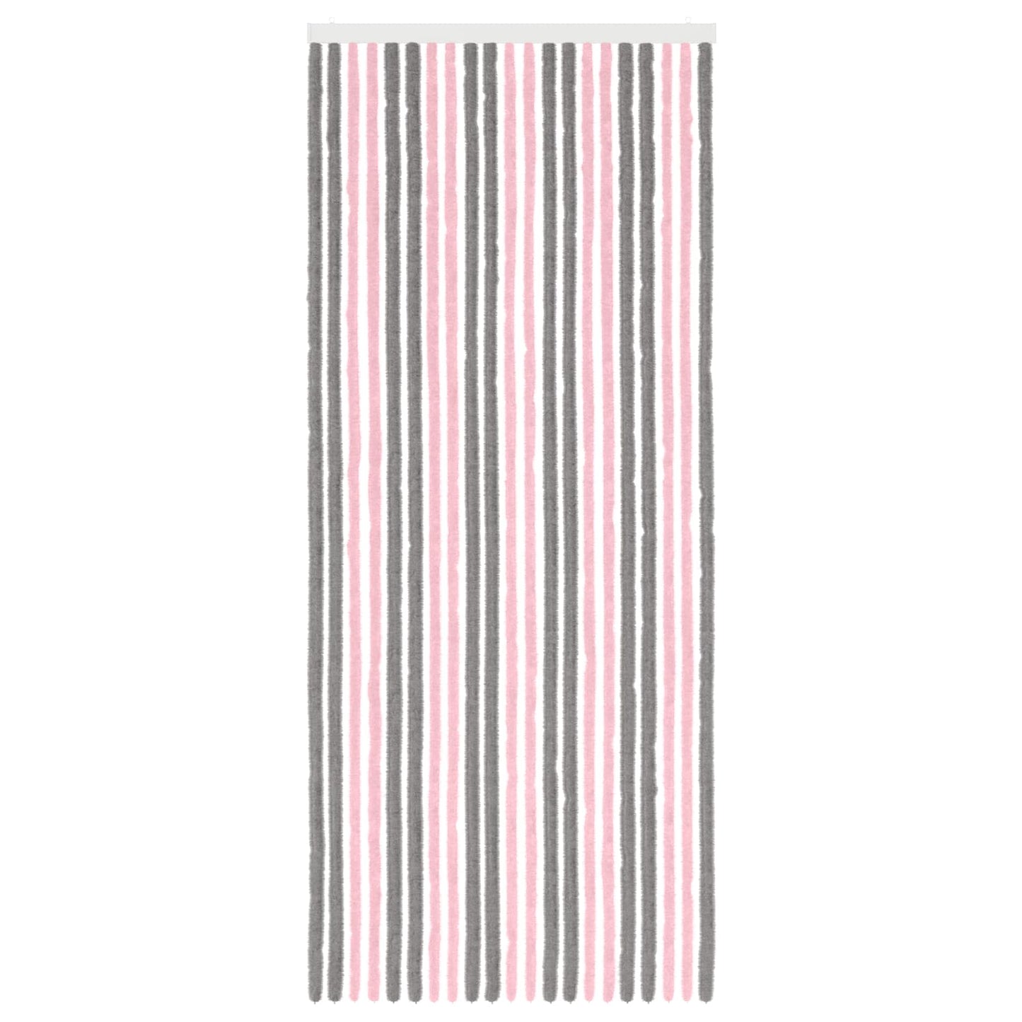 Insektenschutzvorhang Chenille Silber Grau und Rosa 90 x 220 cm