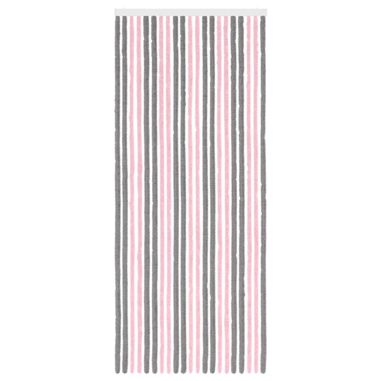 Insektenschutzvorhang Chenille Silber Grau und Rosa 90 x 220 cm