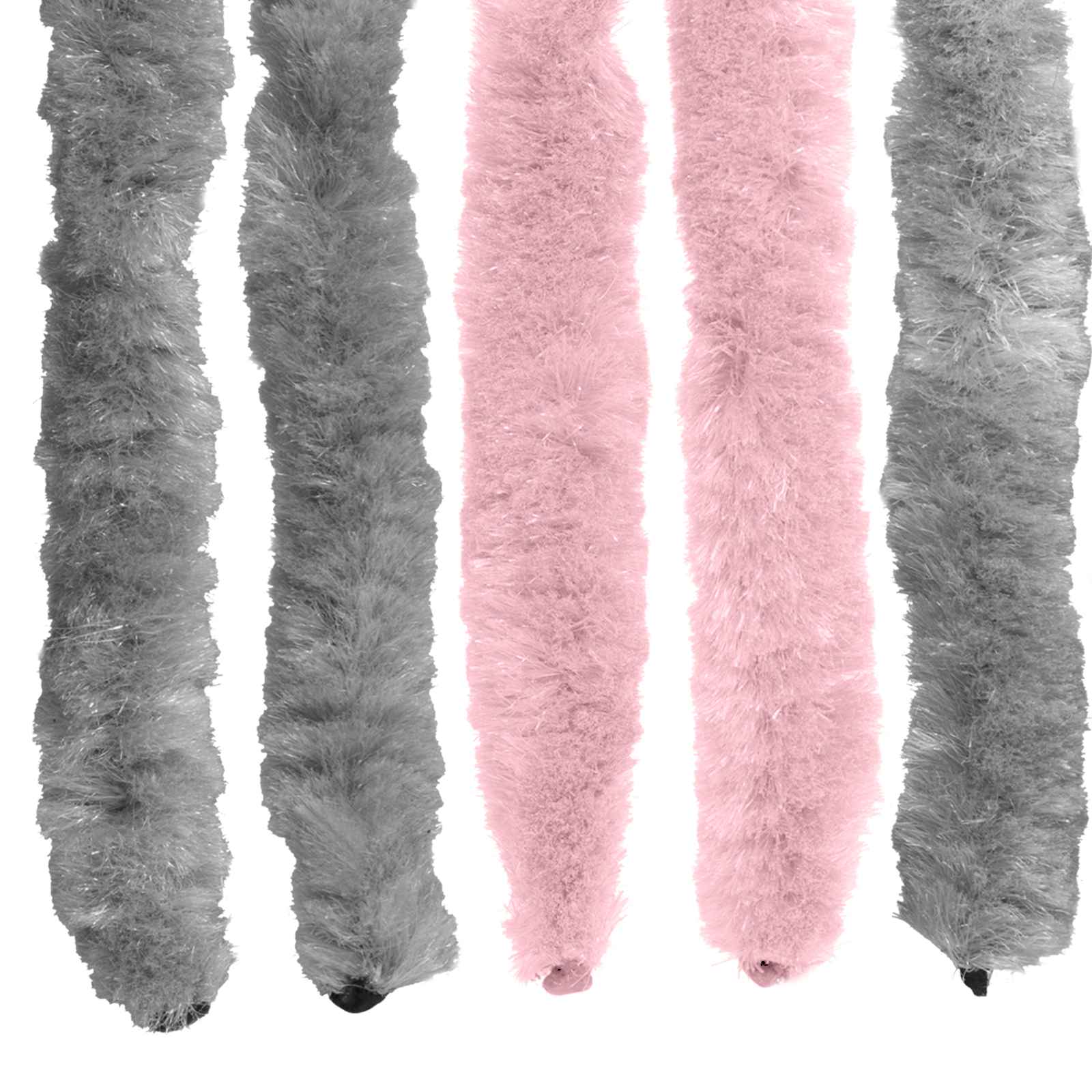 Insektenschutzvorhang Chenille Silber Grau und Rosa