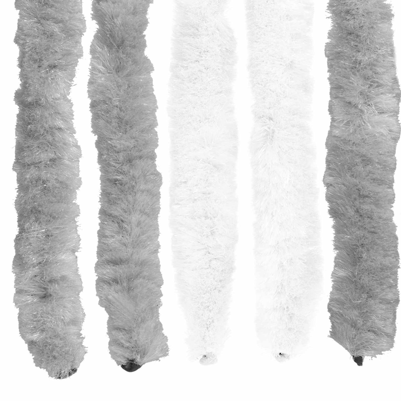 Insektenschutzvorhang Chenille Grau und Weiß 100 x 200 cm
