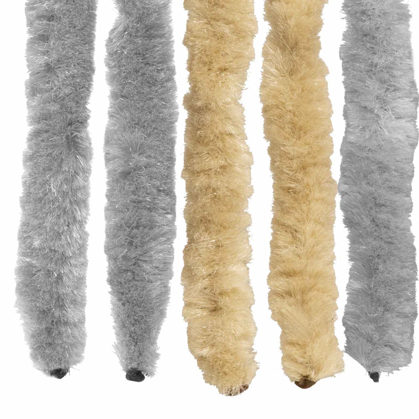 Insektenschutzvorhang Chenille Grau und Beige 100 x 200 cm