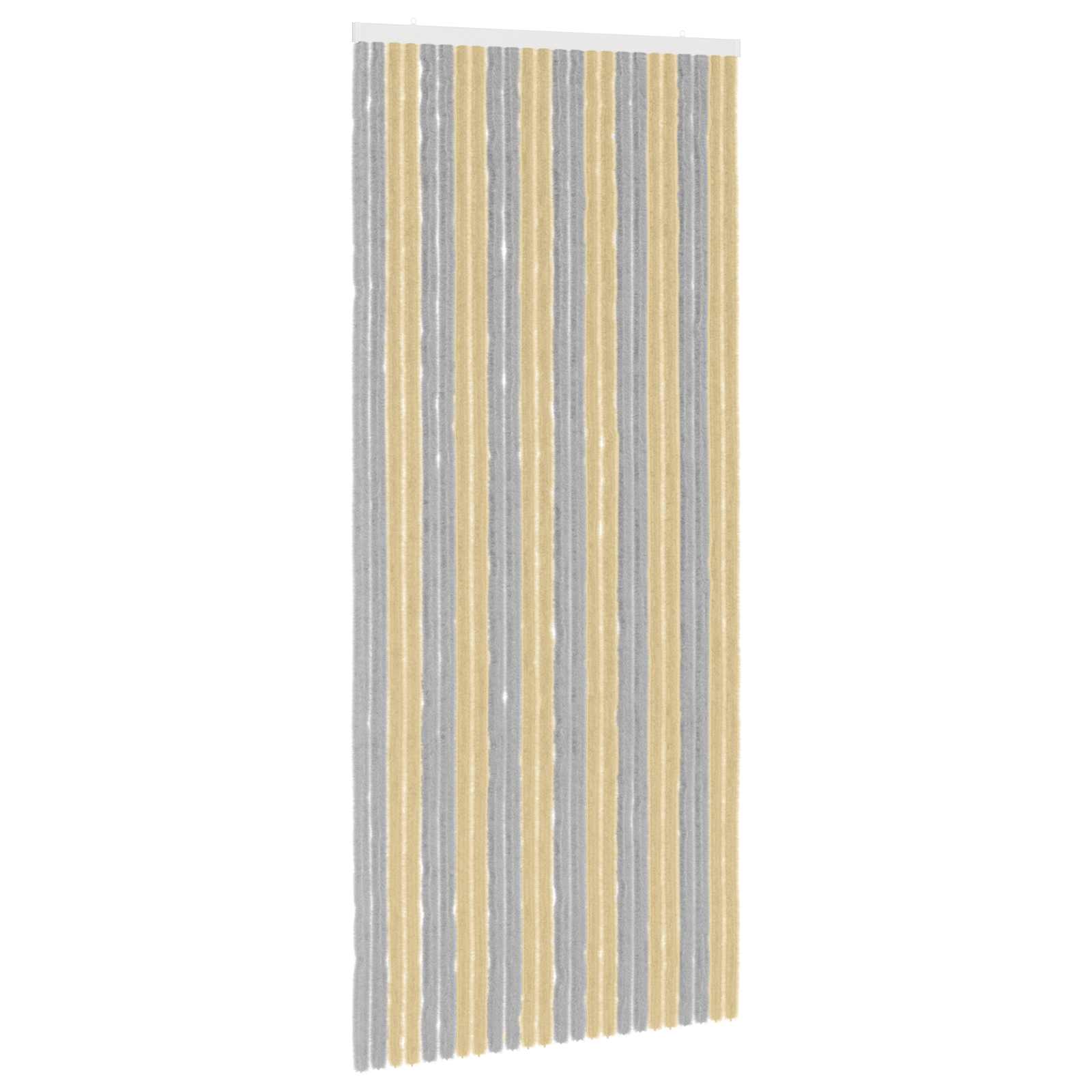 Insektenschutzvorhang Chenille Grau und Beige 100 x 230 cm