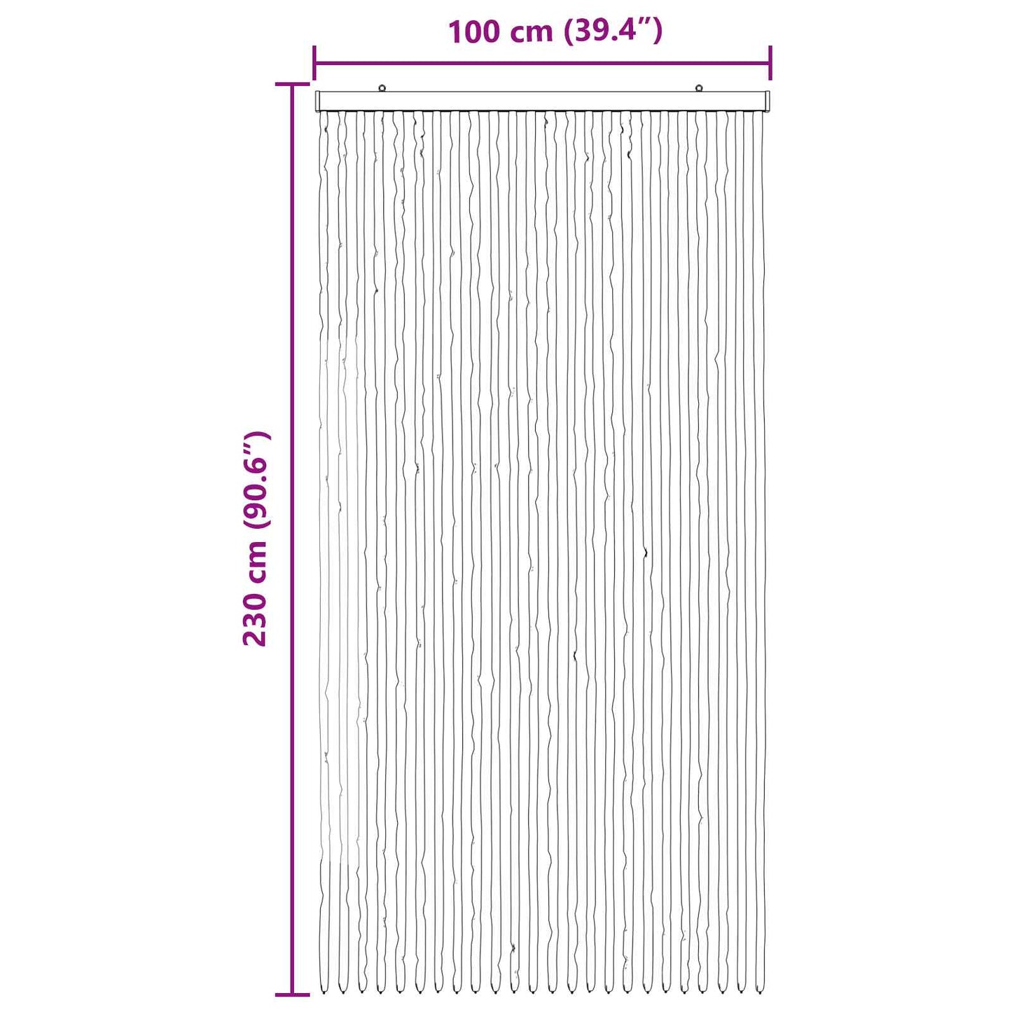 Insektenschutzvorhang Chenille Grau und Beige 100 x 230 cm