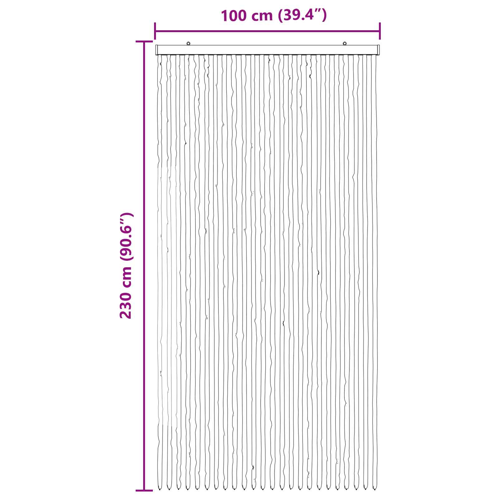 Insektenschutzvorhang Chenille Grau und Beige 100 x 230 cm