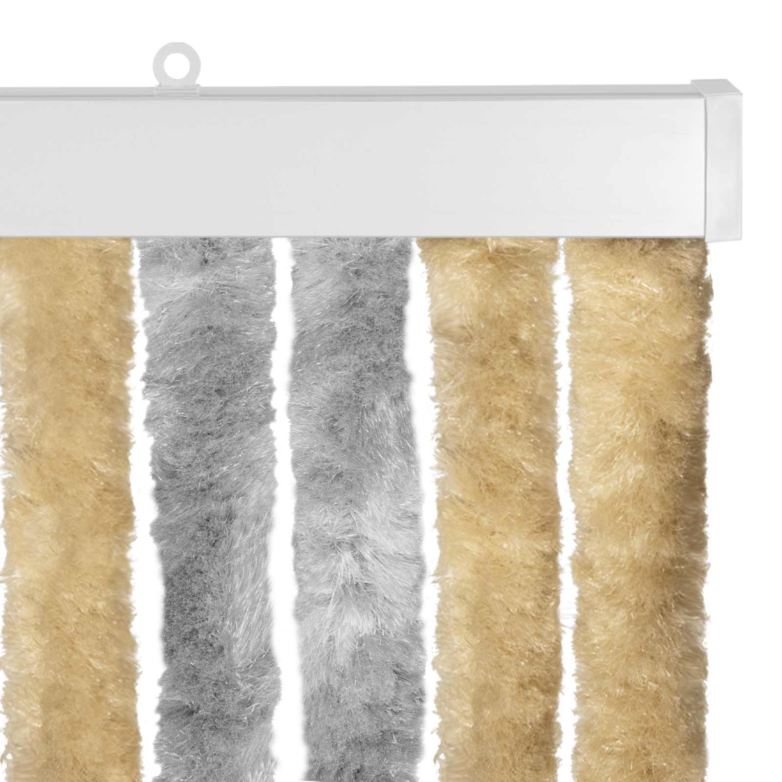 Insektenschutzvorhang Chenille Grau und Beige 118 x 220 cm