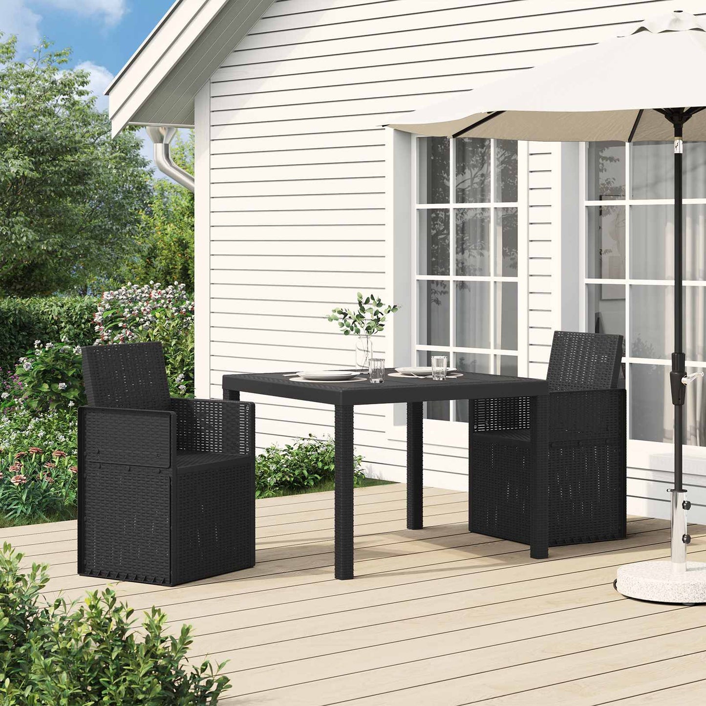 Garten Esszimmerstühle 2 pcs Anthrazit 53 x 47 x 88,5 cm PP