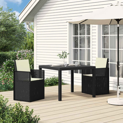 Garten Esszimmerstühle 2 stk. Anthrazit und Creme PP