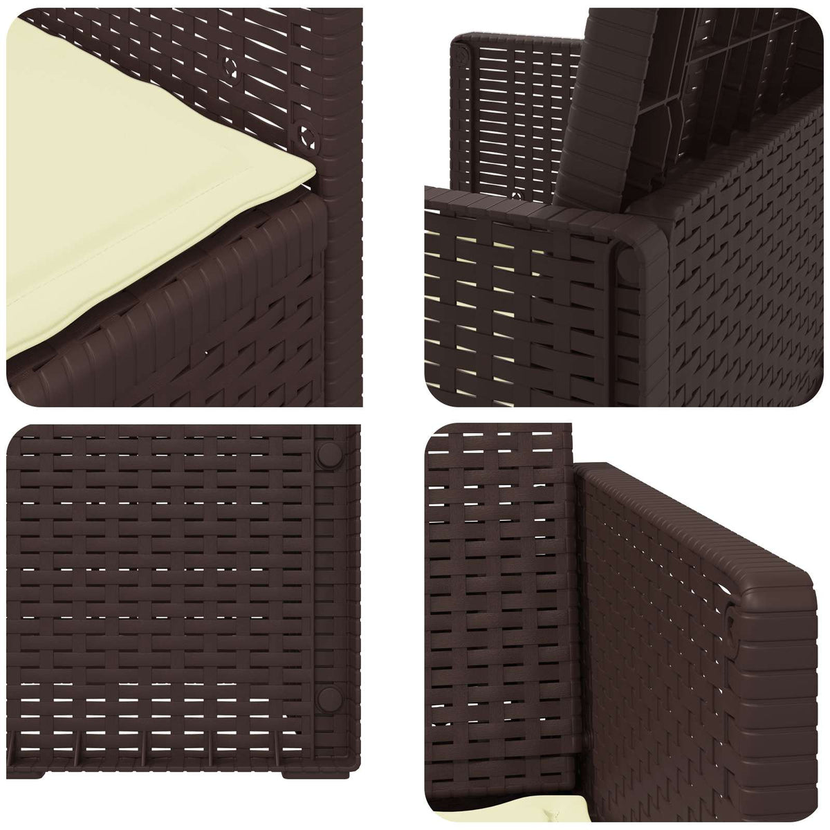 Garten Esszimmerstühle 2 stk. Braun und Creme PP