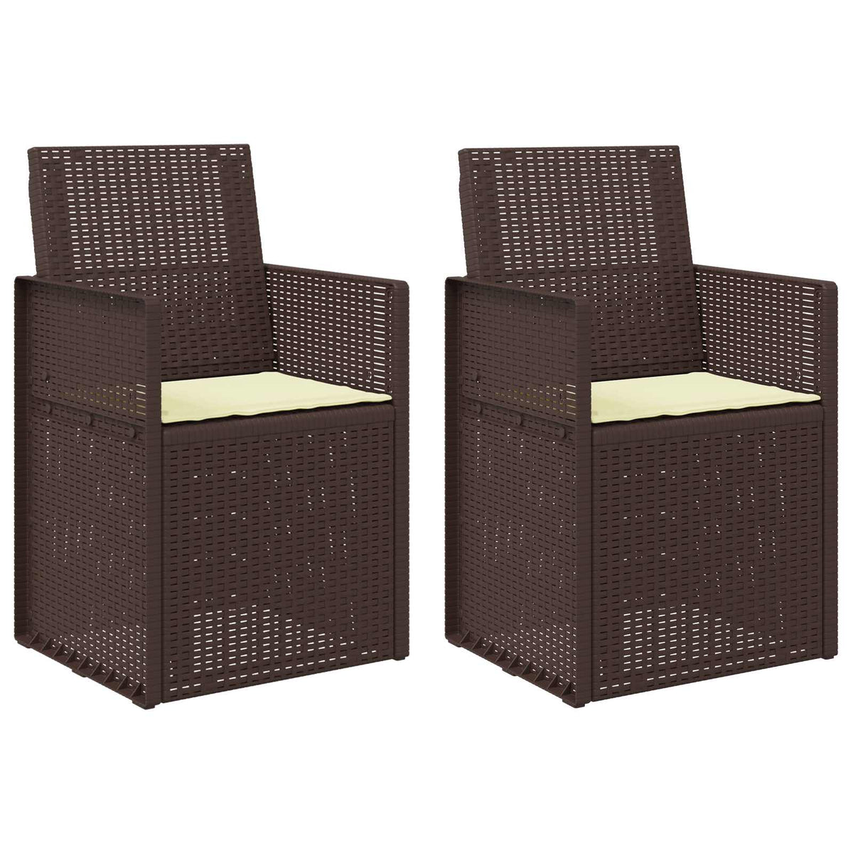 Garten Esszimmerstühle 2 stk. Braun und Creme PP