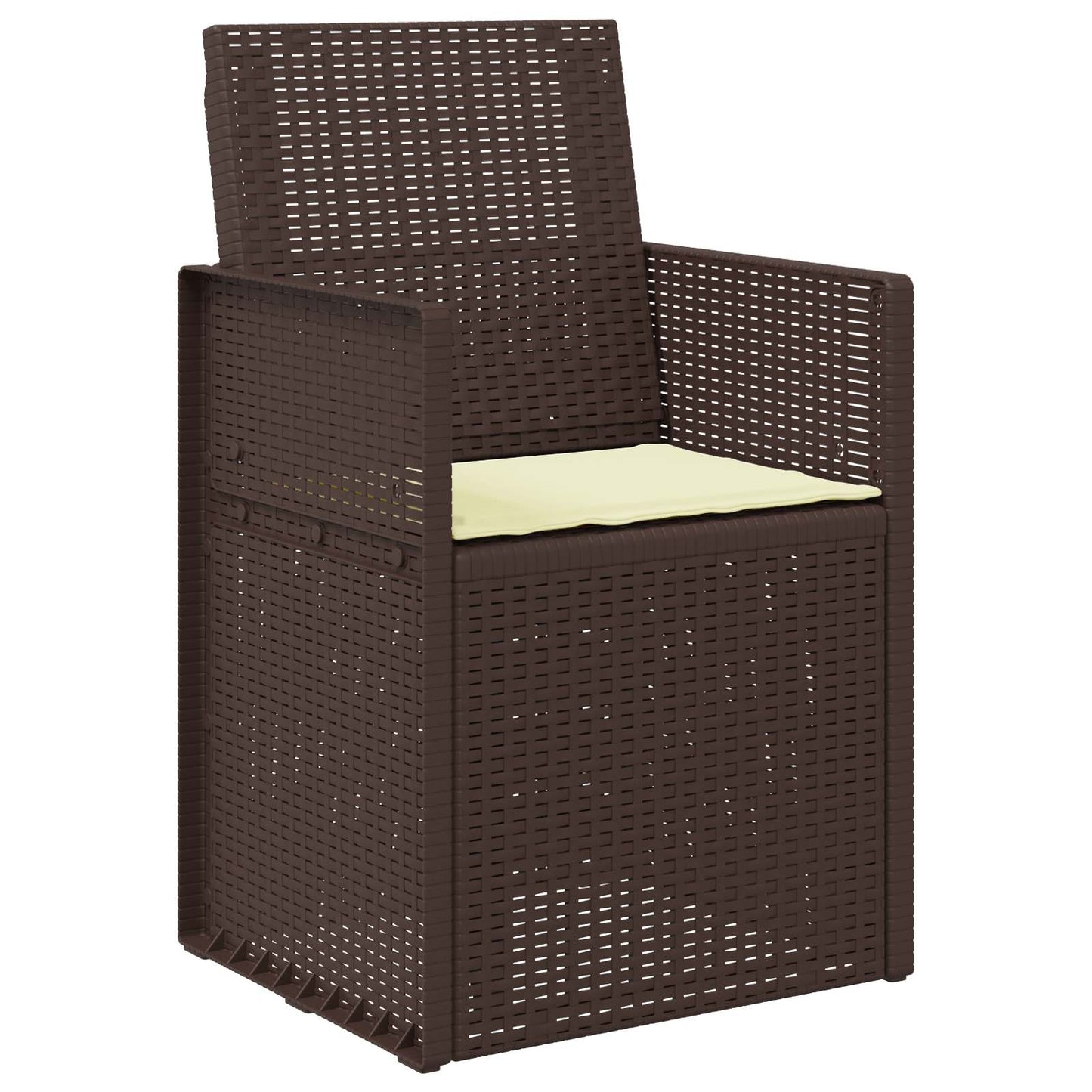 Garten Esszimmerstühle 2 stk. Braun und Creme PP