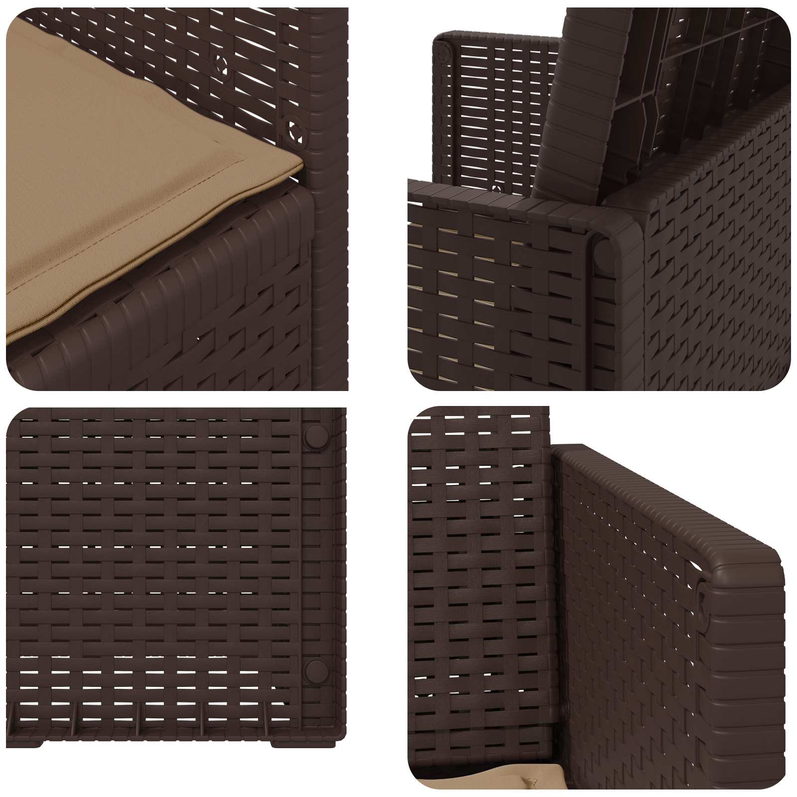 Garten Esszimmerstühle 2 stk. Braun und Taupe PP