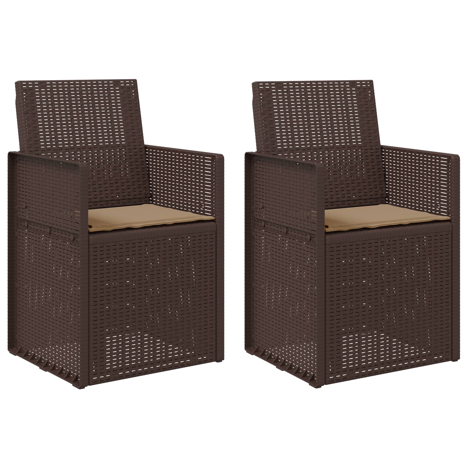 Garten Esszimmerstühle 2 stk. Braun und Taupe PP