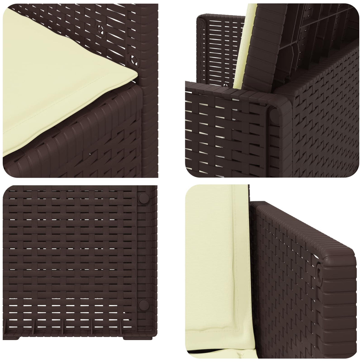 Garten Esszimmerstühle 2 stk. Braun und Creme PP