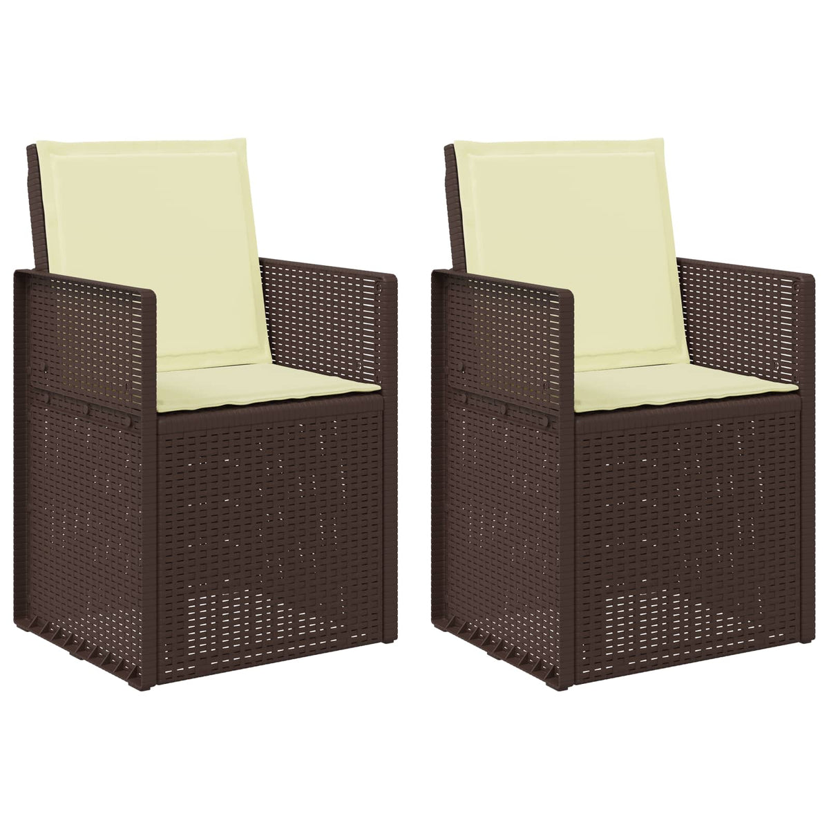 Garten Esszimmerstühle 2 stk. Braun und Creme PP