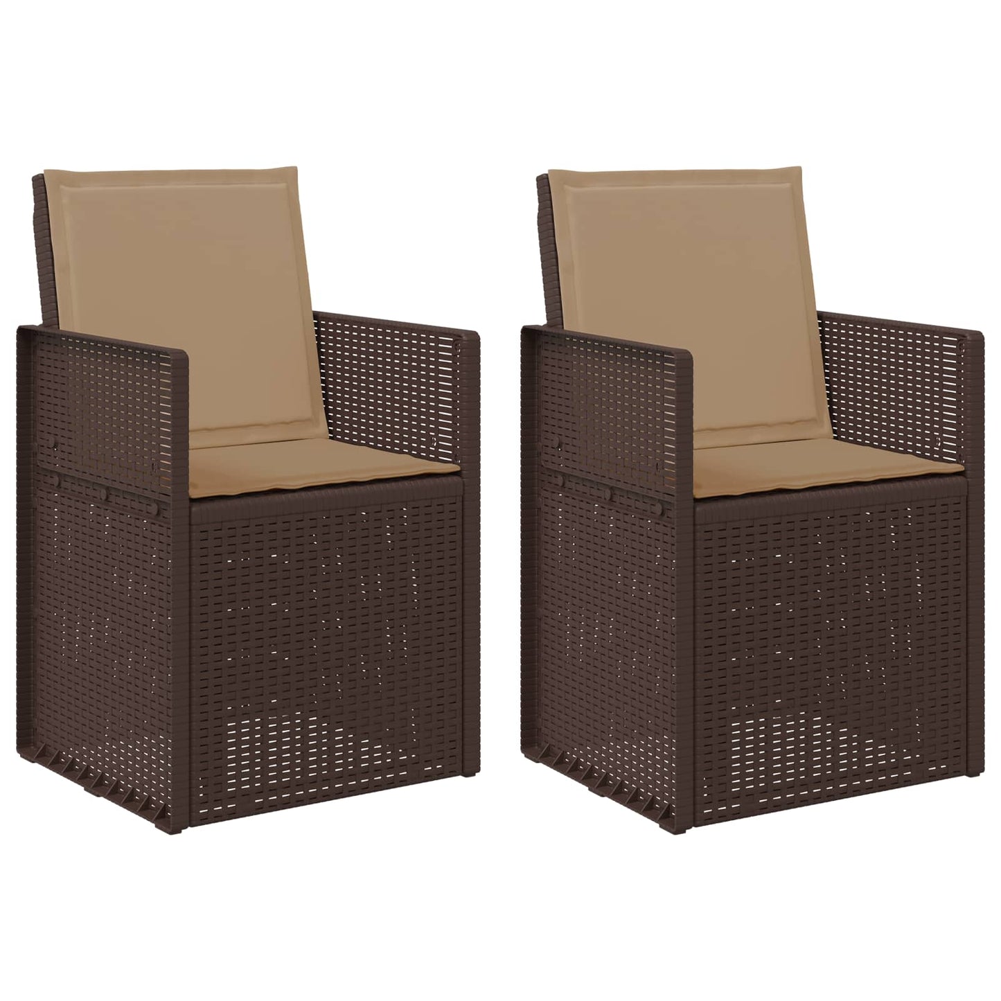 Garten Esszimmerstühle 2 stk. Braun und Taupe PP