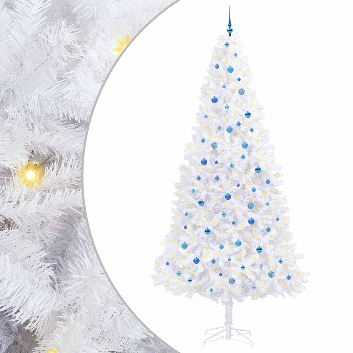 Künstlicher Weihnachtsbaum Weiß 300 cm PVC und Stahl