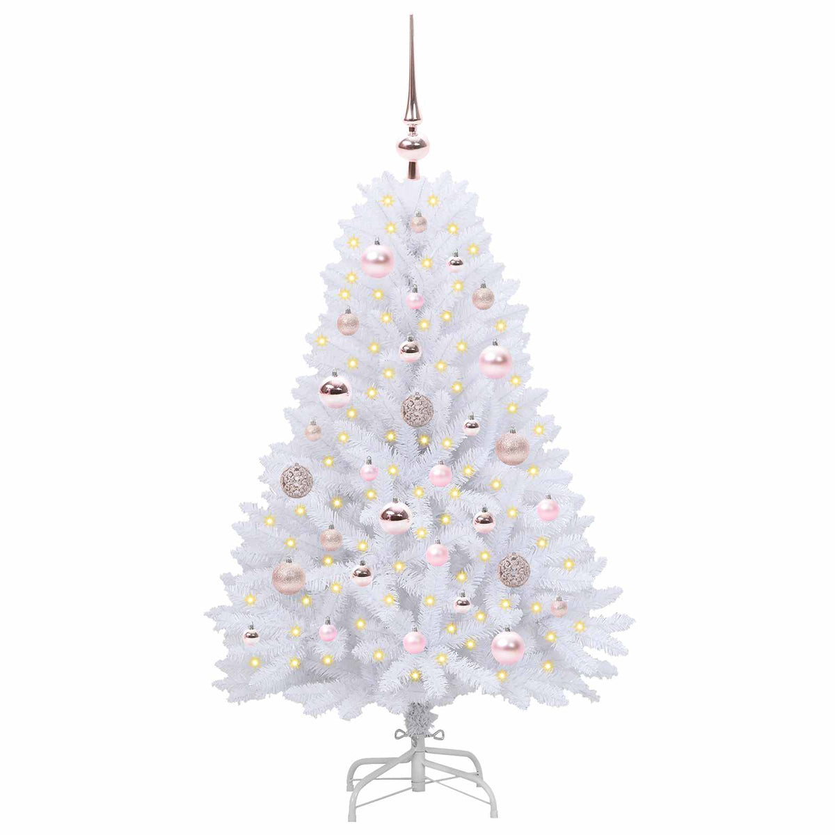 Künstlicher klappbarer Weihnachtsbaum Weiß 120 cm PVC und Stahl