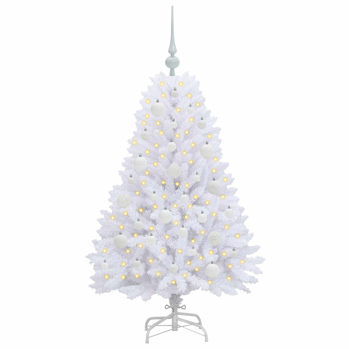 Künstlicher klappbarer Weihnachtsbaum Weiß 120 cm PVC und Stahl