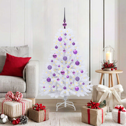 Künstlicher klappbarer Weihnachtsbaum Weiß 120 cm PVC und Stahl