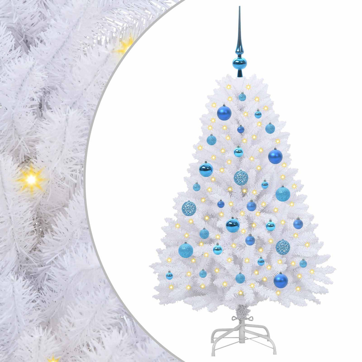 Künstlicher klappbarer Weihnachtsbaum Weiß 120 cm PVC und Stahl