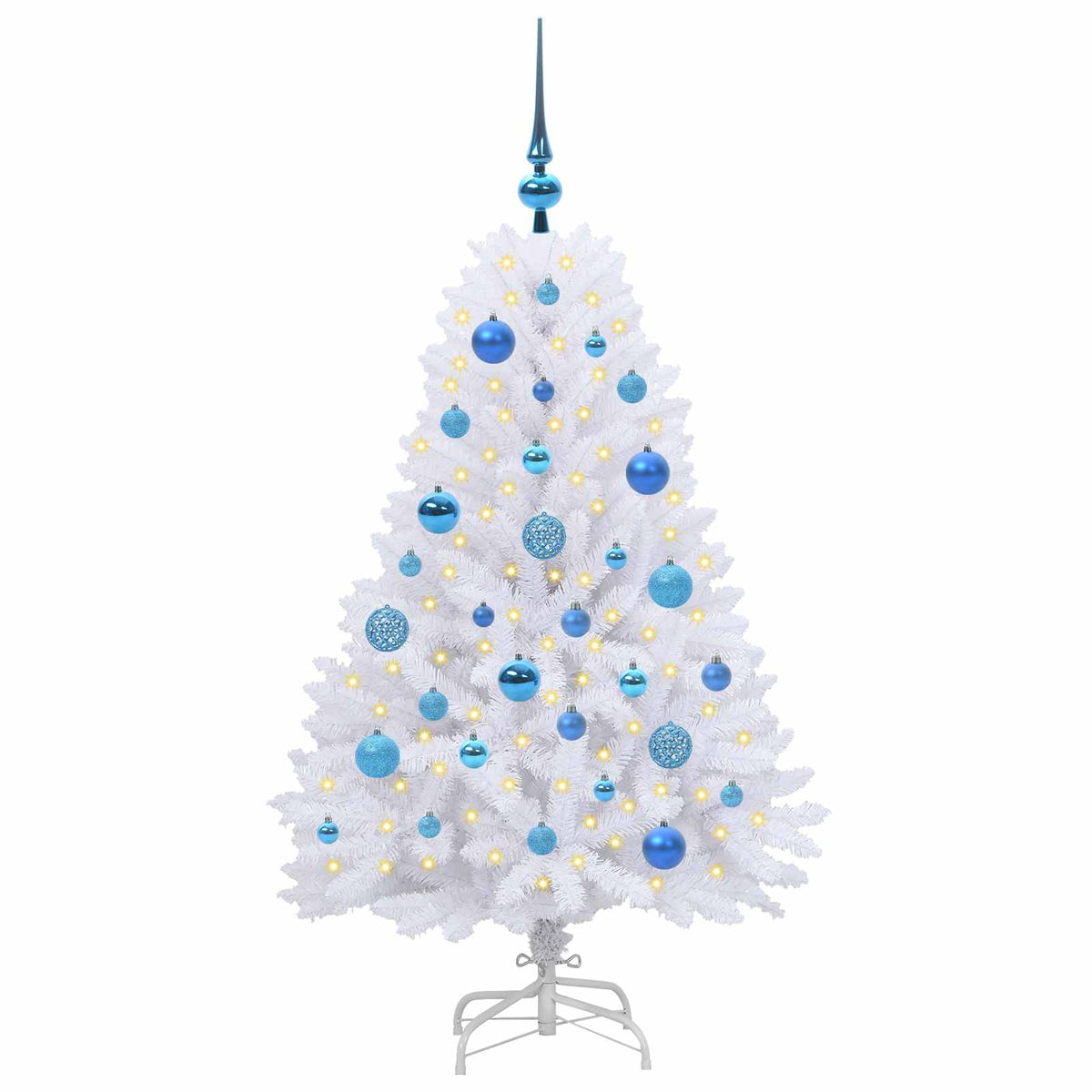 Künstlicher klappbarer Weihnachtsbaum Weiß 120 cm PVC und Stahl