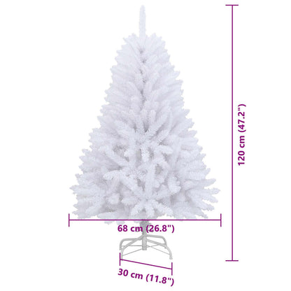 Künstlicher klappbarer Weihnachtsbaum Weiß 120 cm PVC und Stahl