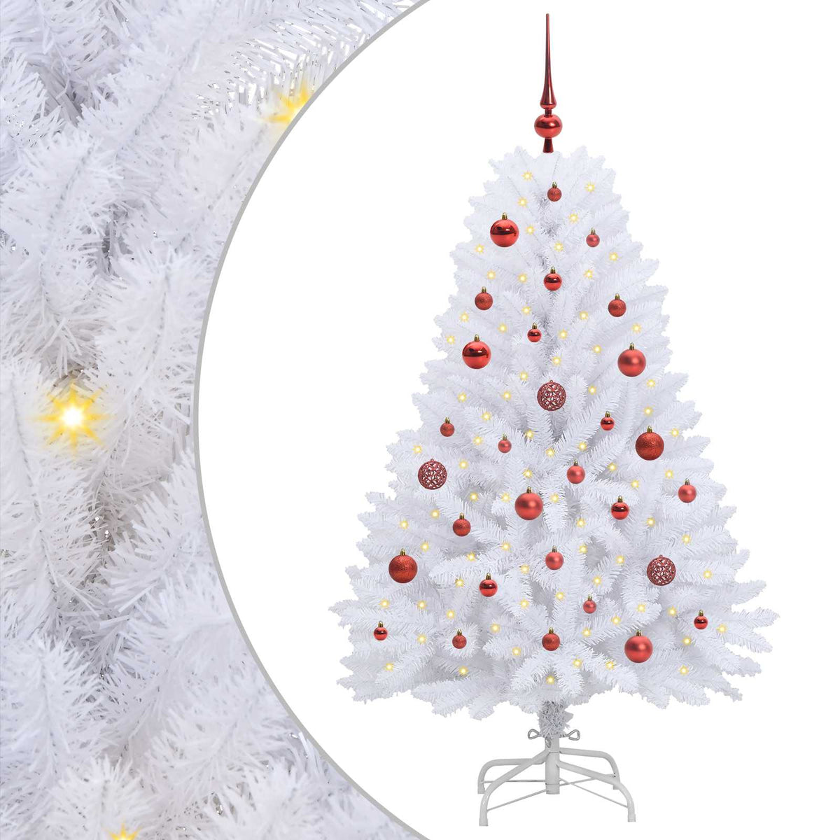 Künstlicher klappbarer Weihnachtsbaum Weiß 150 cm PVC und Stahl