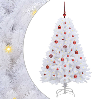 Künstlicher klappbarer Weihnachtsbaum Weiß 150 cm PVC und Stahl